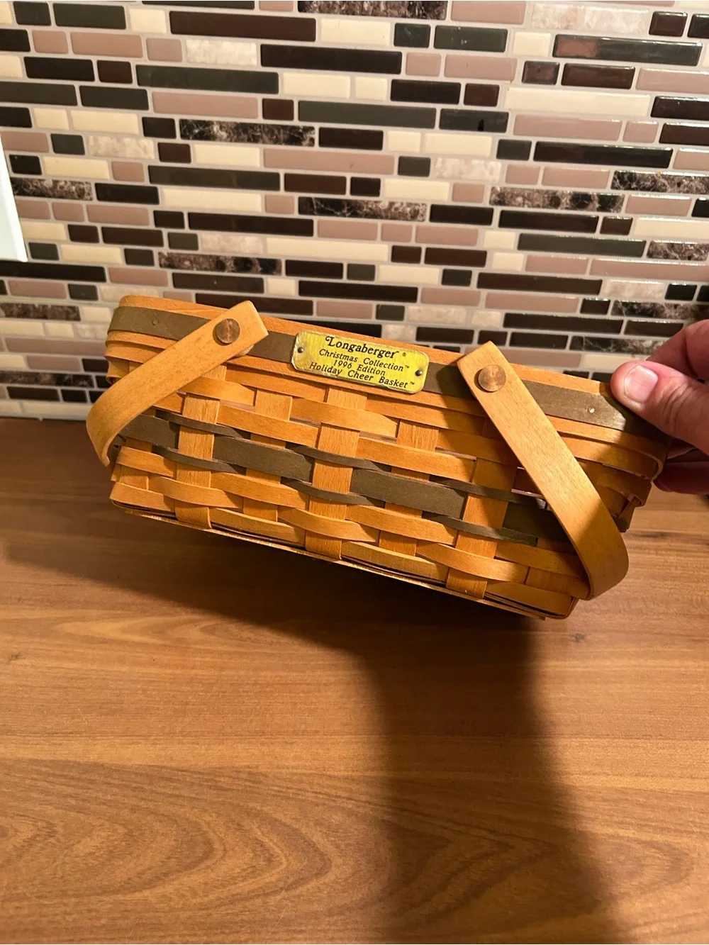 Vintage Longaberger Holiday Cheer Collection Rectangular Picnic Basket